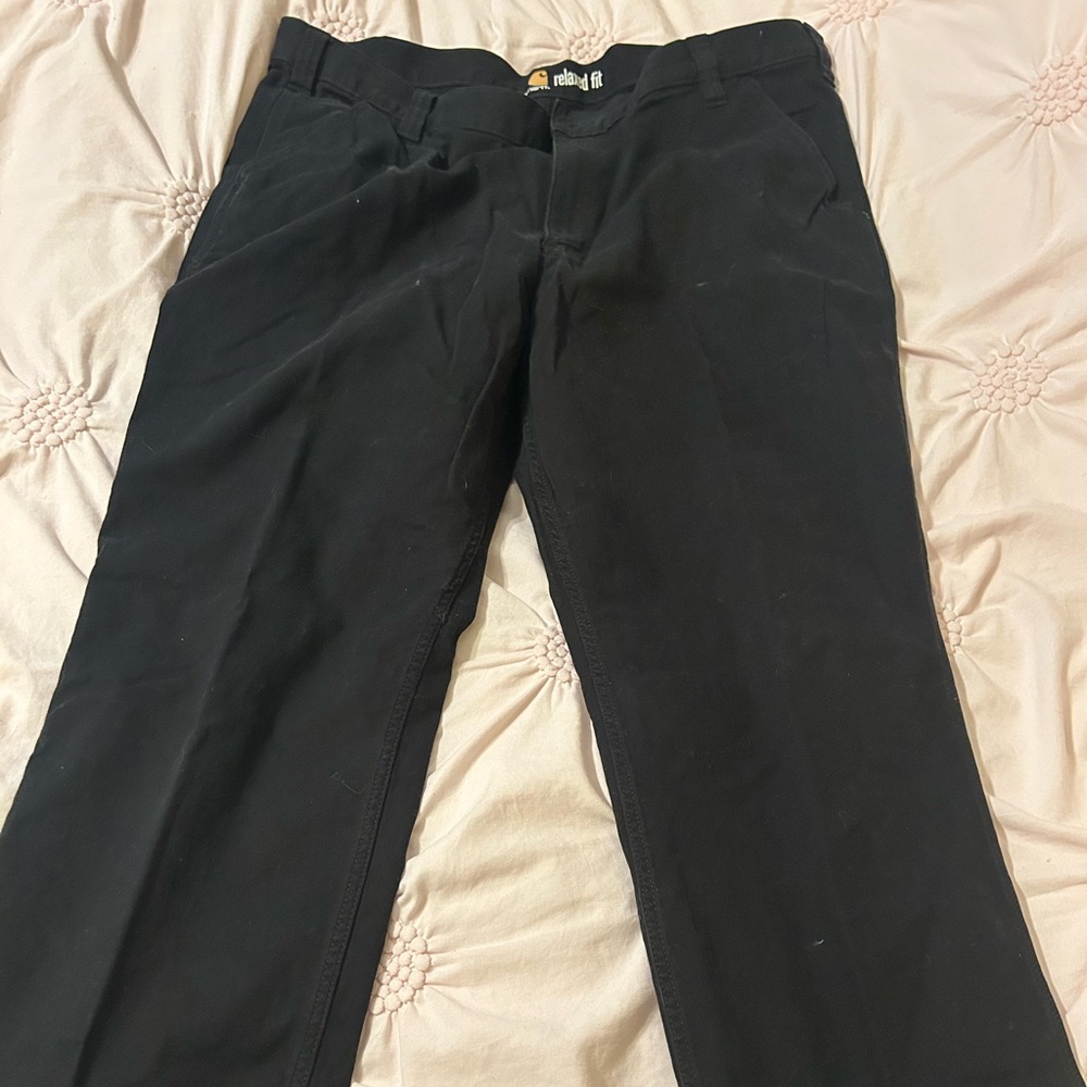 Carhartt Men’s  Rugged Flex Relaxed Fit Canvas Black Stretch 42x30- black